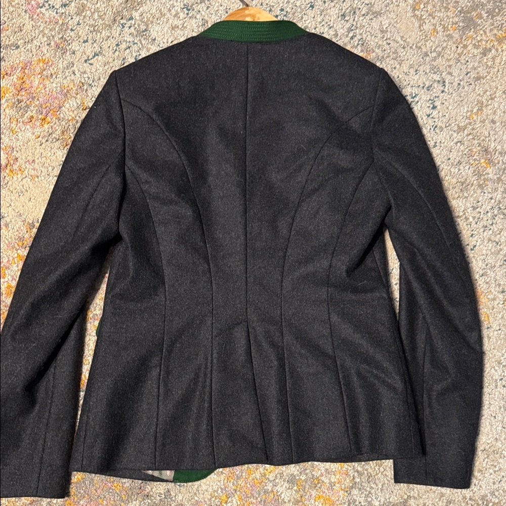 Kleider Manufaktur Habsburg Gray Women's Jacket with Green Trim & Horn Buttons 4 - Picture 10 of 12